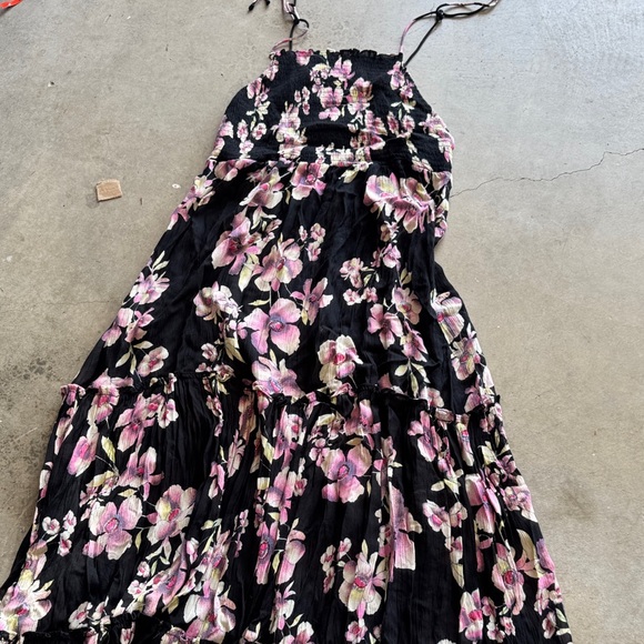 Free People Black and Pink Floral Maxi Dress - Picture 1 of 2